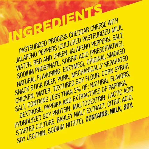 Vista 3 de Slim Jim Original Beef Snack Stick 'N Jalapeño Cheese, 1.5 oz