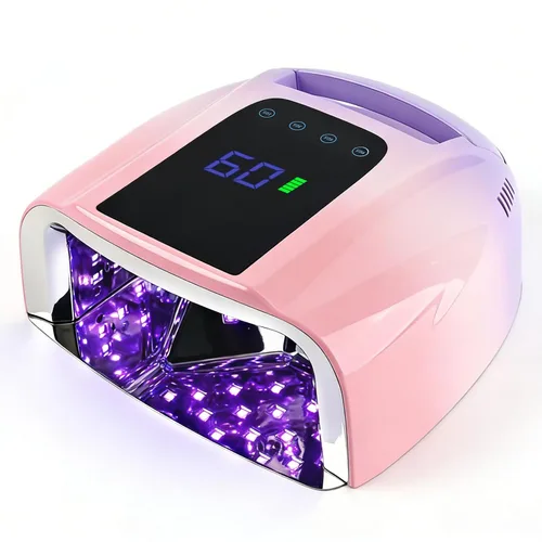 Vista 11 de Lámpara de uñas LED UV recargable de 96 W, luz UV inalámbrica para uñas con pantalla LCD, sensor automático, 4 ajustes de temporizador y secador