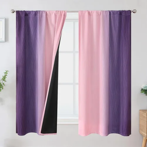 Vista 53 de Estelar Textiler Cortinas oscurecedoras beige y blanco grisáceo de 45 pulgadas de largo, cortinas graduadas con bloqueo de luz para baño, cortinas