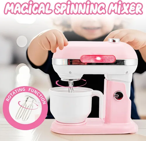 Vista 3 de Accesorios de Cocina de Juguete, Electrodomésticos de Cocina de Juguete con Cafetera, Batidora, Tostadora y Licuadora, Set de Juego de Cocina
