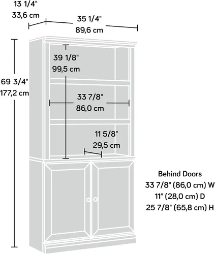Vista 3 de Sauder Estantería de Almacenamiento Misceláneo con Puertas, Estantes Ajustables, Estantería de 5 Estantes - Acabado Castaño Tizado Chalked Chestnut