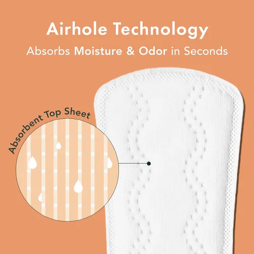 Vista 4 de Rael Panty Liners para mujer, funda de algodón orgánico (extra largo, 60 unidades) Pantiliners extra largos diarios, forro sanitario, absorción
