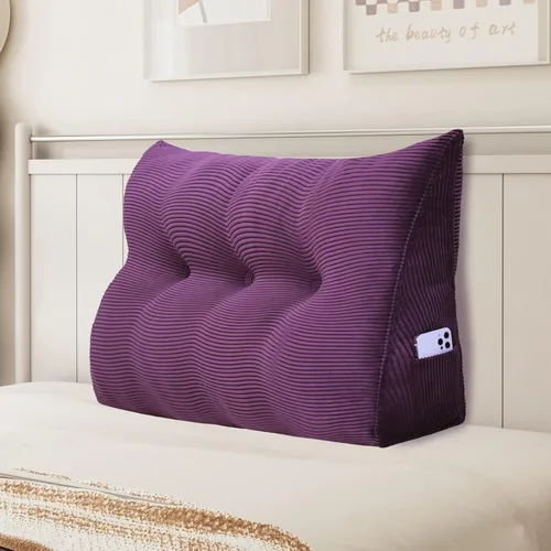 Vista 29 de Almohada de cuña Heaboard triangular para sentarse en la cama, almohadas de lectura para adultos, soporte para respaldo, almohada de cabecera, sofá