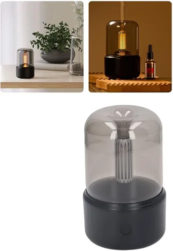 Vista 4 de Humidificador de luz de velas de bajo ruido portátil USB difusor de aceite esencial humidificador con luz nocturna LED 4.1 fl oz