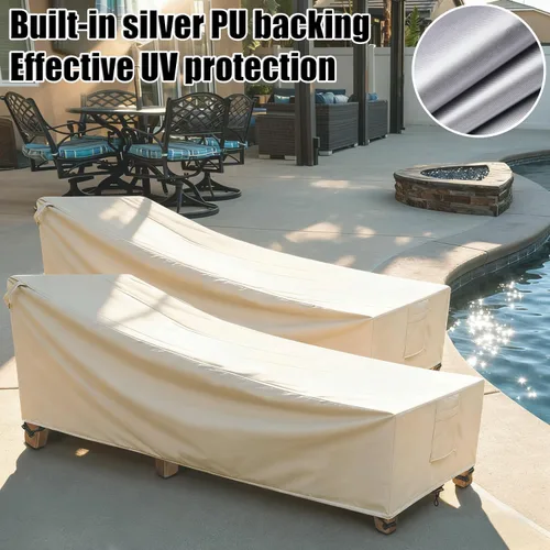 Vista 5 de Fundas para sillas de salón impermeables para exteriores, 1 paquete, poliéster 600D resistente a la intemperie, a los rayos UV y al desgarro, fundas