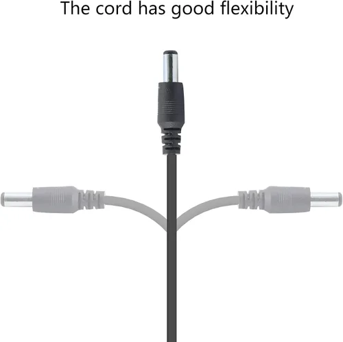 Vista 5 de GINTOOYUN DC Y Splitter Cable 1 Female to 2 Male,5.5mm x 2.1mm DC Power Extension Adapter Cable,for CCTV Surveillance Cameras,Surveillance