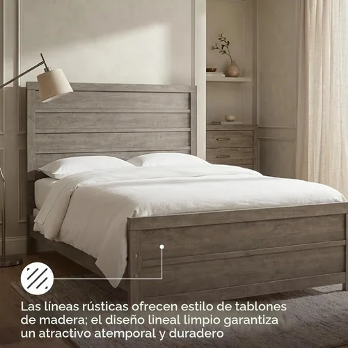 Vista 5 de Signature Design by Ashley Culverbach Farmhouse - Marco de cama de panel