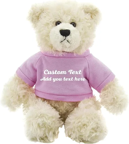 Vista 17 de Oso de peluche personalizado Brandon crema de 12 pulgadas, osos de peluche personalizados, gran regalo para San Valentín, graduación, cumpleaños