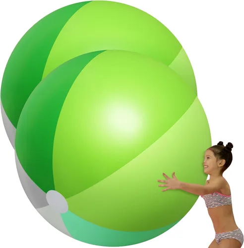 Vista 8 de Ceenna 2 Piezas Pelotas de Playa Gigantes de 60 Pulgadas Pelotas Inflables Grandes de Juguete para Piscina Juguetes de Natación de Verano Fiestas