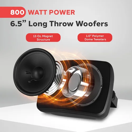Vista 6 de Pyle, sistema de bocinas Bluetooth resistente al agua para interior/exterior Negro