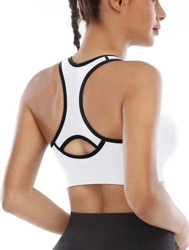 Vista 4 de Heathyoga Sujetadores deportivos de alto impacto para mujer sujetadores deportivos con relleno sujetador de entrenamiento para mujer con espalda
