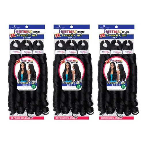 Vista 2 de FREETRESS BRAIDS 3 trenzas rizadas francesas de 22 pulgadas (paquete de 3, 1)