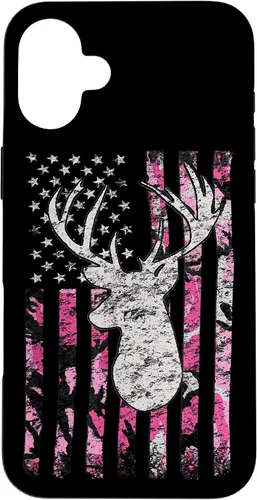 Vista 23 de Pink Camo American Flag Deer Hunter Women's Hunting Case for iPhone 17