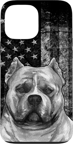 Vista 24 de Patriotic American Bully Dog on Grunge American Flag Dog Case for iPhone 17