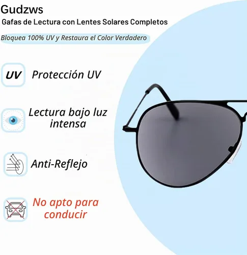 Vista 5 de Lente completa de lectura de cristal de sol lentes de sol gafas de sol clásico al aire libre aviador deportes acero inoxidable negro marco templo