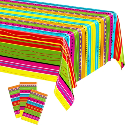 Vista 17 de Suministros de regreso a clases, 2 manteles de 108 x 54 pulgadas, manteles desechables coloridos para el primer día de escuela, rectangular