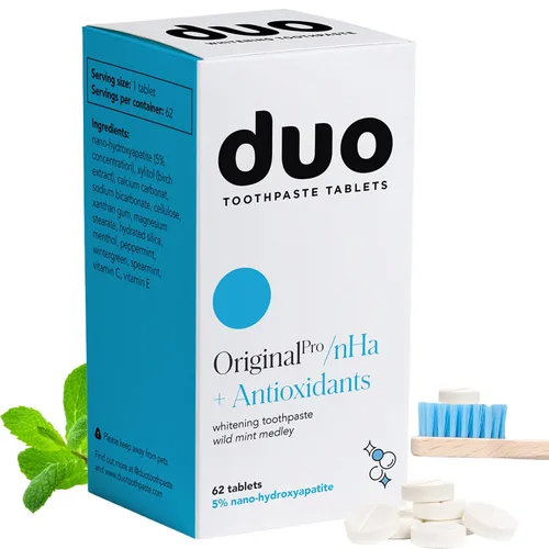 Vista 14 de Pastillas de dentífrico Duo Energy Cafeína + B12 con nanohidroxiapatita (nHa) - Blanqueamiento, remineralización y reducción de la sensibilidad