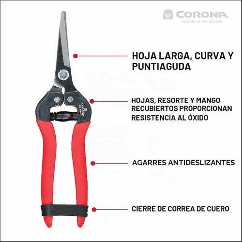 Vista 3 de Corona Corte largo curvo rojo (Tempered Steel)
