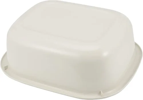 Vista 4 de MOUYAT Paquete de 4 lavabos de plástico de 13 L, caja de autobús comercial de plástico de 14 cuartos de galón, lavabo rectangular, sartenes beige