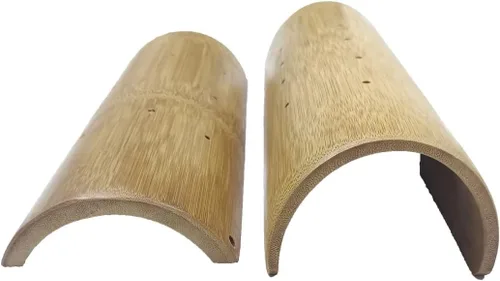 Vista 2 de HJJKKH 1 almohada cervical de bambú para el cuello de sauna y 1 almohada de cintura de sauna de bambú para cuello rígido, dolor de hombro, salud