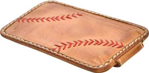 Vista 3 de Rawlings Billetera de bolsillo frontal con punto de béisbol (bronceado), Beige Bronceado, Retro