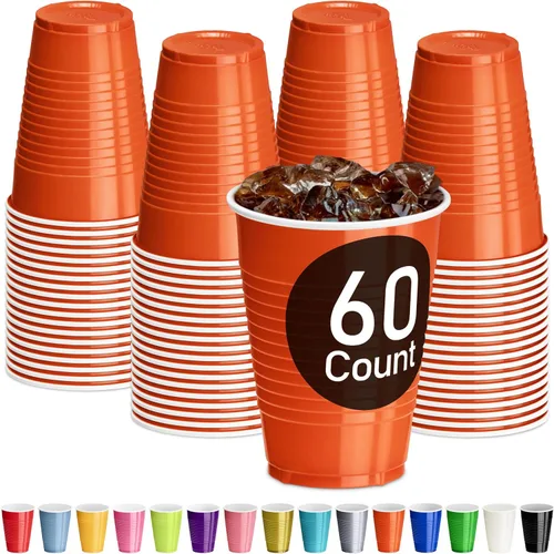 Vista 7 de DecorRack - Vasos desechables y reutilizables de 12 onzas para fiestas de cumpleaños, despedidas de soltera, campamentos, eventos en interiores y al
