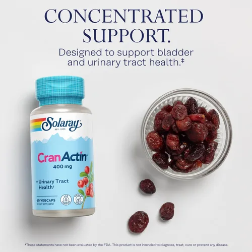 Vista 3 de SOLARAY CranActin Extracto de arándano 400 mg – Suplementos de arándano para mujeres y hombres – Apoyo a la salud de la vejiga y el tracto urinario