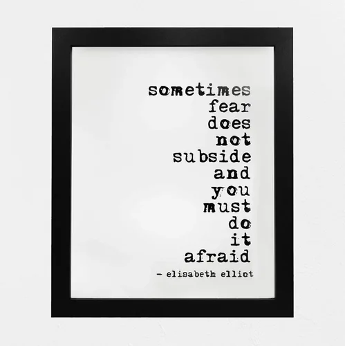 Vista 6 de AMERICAN LUXURY GIFTS Sometimes Fear Does Not Subside - Arte de pared inspirador para decoración cristiana de hogar, oficina, dormitorio, 8 x 10