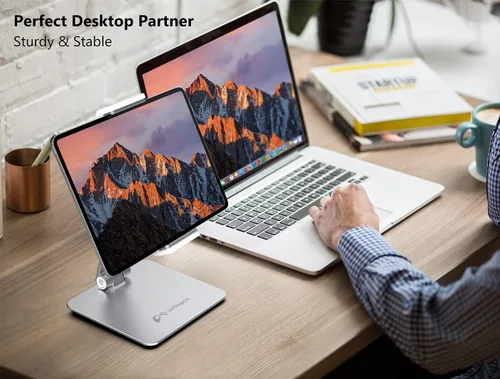 Vista 8 de Inifispce Soporte de tableta ajustable multiángulo y soporte de tableta de aleación de aluminio pesado para pantalla de 4.7 '' a 13'' Microsoft