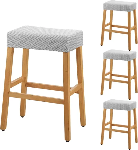 Vista 47 de YISUN Fundas de taburete rectangulares, paquete de 2 fundas elásticas impermeables para asiento de silla de montar, taburetes de bar, sillas de bar