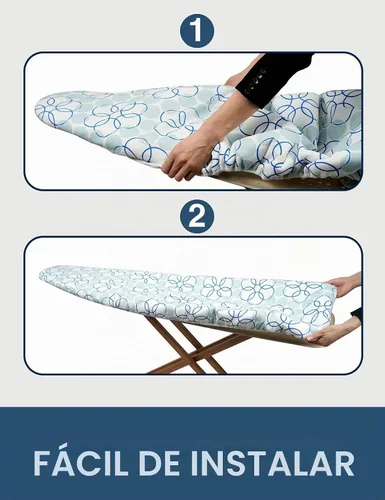 Vista 5 de Funda para tabla de planchar y almohadilla, resistente a las quemaduras y manchas, de 15 x 54 pulgadas, funda reflectante de silicona para tabla
