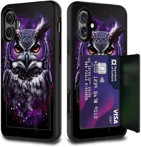 Vista 10 de Funda para tarjetas de crédito, doble capa híbrida a prueba de golpes, protección contra caídas con función atril para iPhone 17 de 6.3 pulgadas