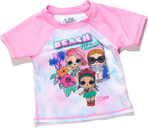 Vista 3 de L.O.L. Surprise! Coconut Q.T. Dawn Surfer Babe Girls Rash Guard and Swim Shorts - Pantalones cortos para niños pequeños y grandes
