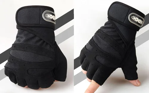Vista 7 de SUJAYU Guantes de entrenamiento, guantes de gimnasio para hombres, muñequeras para levantamiento de muñecas, guantes para entrenamiento, guantes