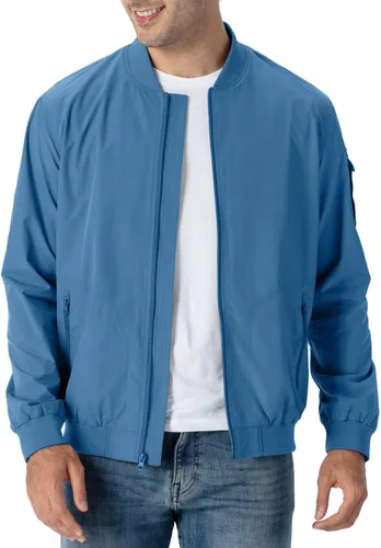 Vista 20 de Rdruko Chaqueta Bomber Ligera para Hombre Cazadora Cortavientos Casual Elegante a la Moda