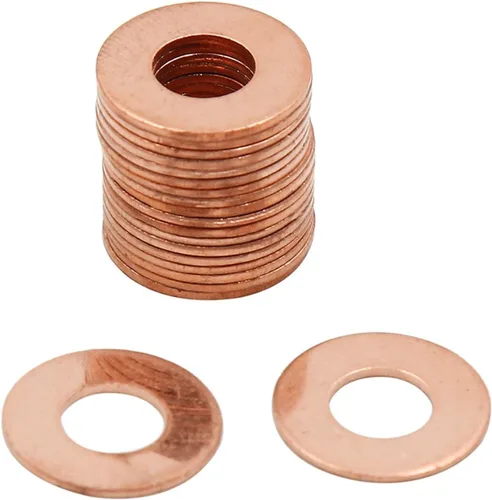 Vista 13 de X AUTOHAUX Anillo de sellado plano de cobre métrico M6 x 0.354 in x 0.039 in para tuerca de tornillo