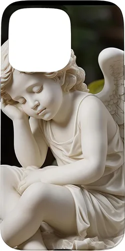 Vista 27 de Funda para iPhone 12 Pro Max con diseño de ángel durmiente para jardín, estatua de querubín