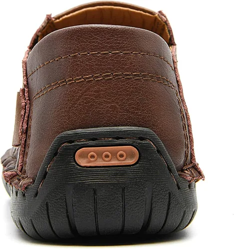 Vista 5 de ENLEN&BENNA Mocasines para hombre, informales, de cuero, ligeros, cómodos, para conducir, caminar