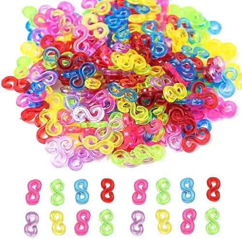 Vista 8 de PUSNMI - Clips de banda de goma, 1000 piezas de clips de banda de goma para telar, clips de banda de plástico, conectores de recambios, kit