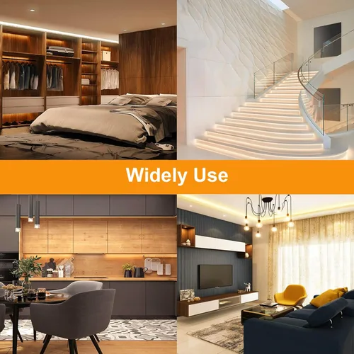 Vista 7 de Luces LED de Neón, Tiras de Luces LED Regulables de 12V, Blancas Cálidas, 5m/16.4ft, Luces de Cuerda LED de Neón Impermeables, Tira de Luces LED