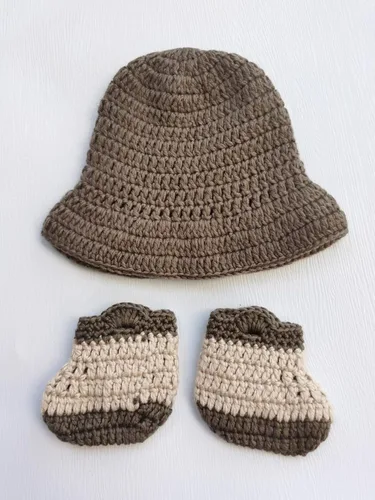 Vista 5 de Traje unisex de fotografía para recién nacido, sombrero de vaquero con zapato, disfraz de sesión de fotos para niños y niñas, Varios