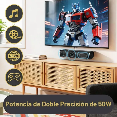 Vista 5 de LEMEGA Barra de sonido Edge X 2.0 para TV, HDMI ARC, sonido de 50 W