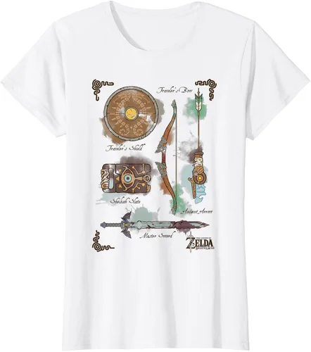 Vista 21 de Zelda Breath of The Wild Link Inventory - Camiseta gráfica Gris Oscuro