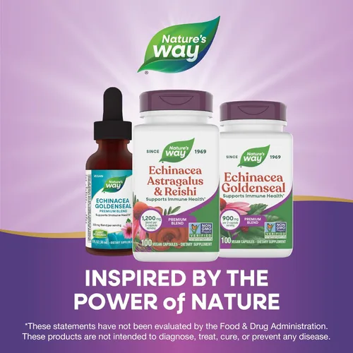Vista 7 de Nature's Way Echinacea Astrágalo y Reishi, Apoyo Inmunológico*, 100 Cápsulas