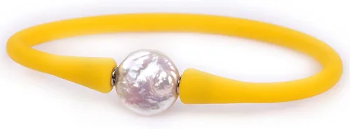 Vista 16 de GEM-Inside Big - Pulsera de joyería de perlas de 0.512 in para dama de honor, color negro, apilable, goma de silicona, elástica, perlas cultivadas