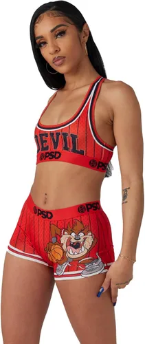 Vista 3 de PSD Looney Tunes - Brasier deportivo para mujer con espalda cruzada con tela de microfibra transpirable