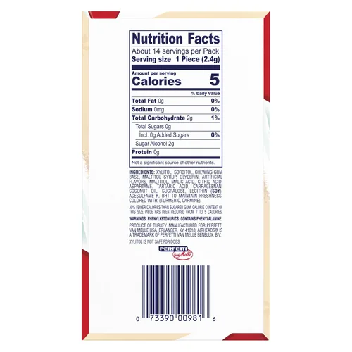 Vista 2 de Airheads Caramelos, goma de mascar sabor a limonada de frambuesa, sin azúcar, xilitol, 14 barras por paquete, caja de 12 paquetes