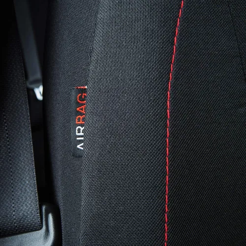 Vista 9 de CAR PASS Juego Universal de Fundas Deportivas para Asientos de Coche, Fundas de Asiento de Tela Transpirable y Cómodas, Juego Completo con Negro rojo