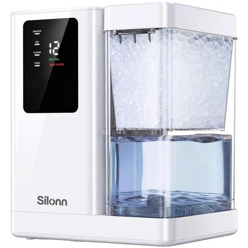 Vista 23 de Silonn Nugget - Máquina de hielo para encimera, hielo de caída automática Acero inoxidable