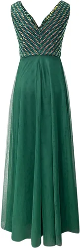 Vista 6 de Vestido bohemio para mujer, Brillante, Vestidos Fiesta cóctel, lentejuelas, fluido, largo, midi, cintura fruncida
